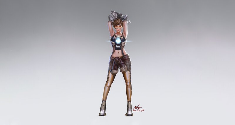Female Sci-fi Character — Gray