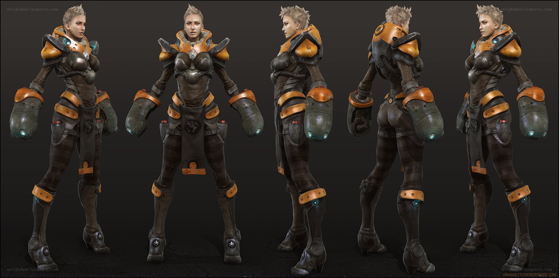 female sci-fi character model