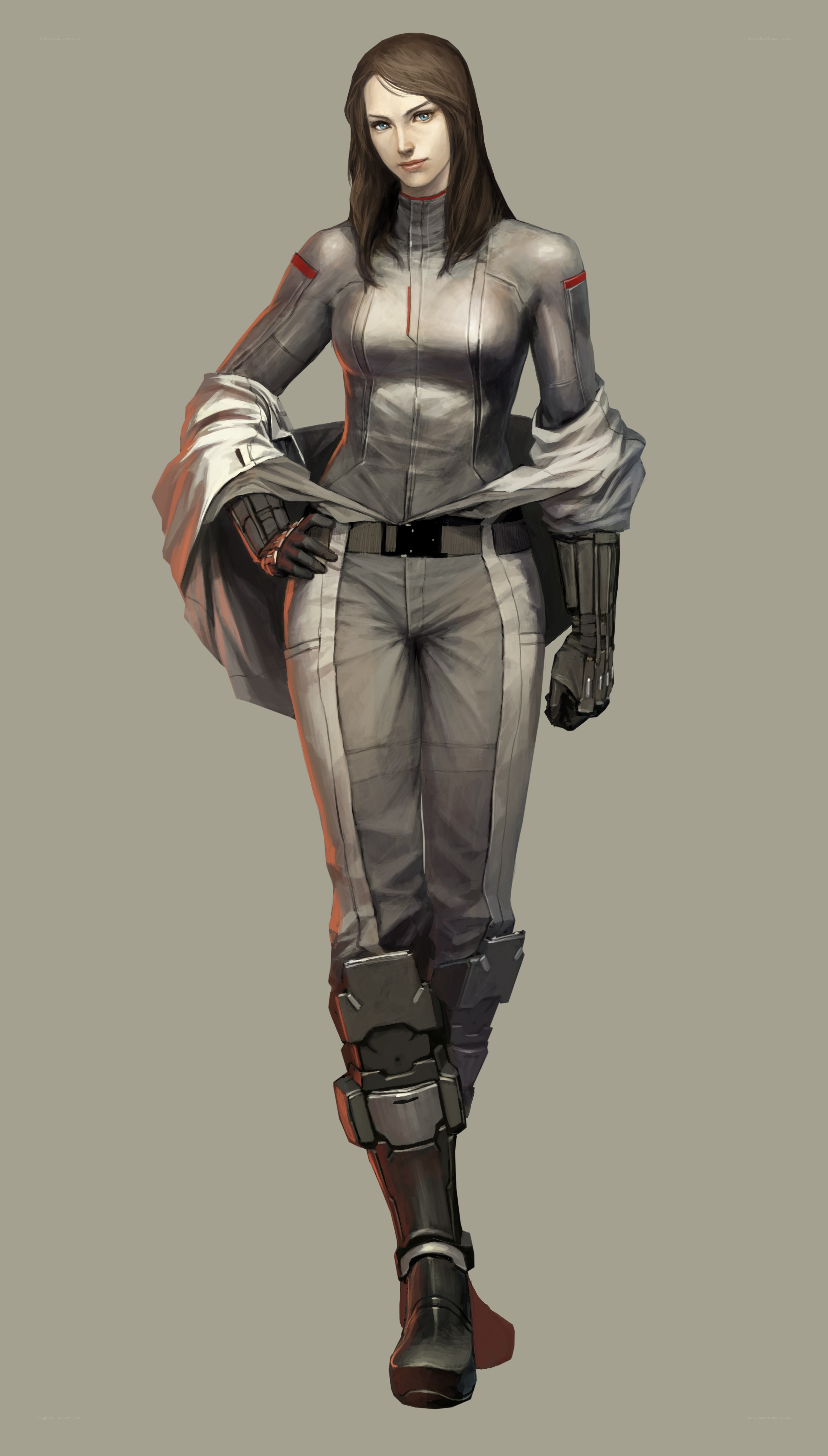 female sci-fi soldier character