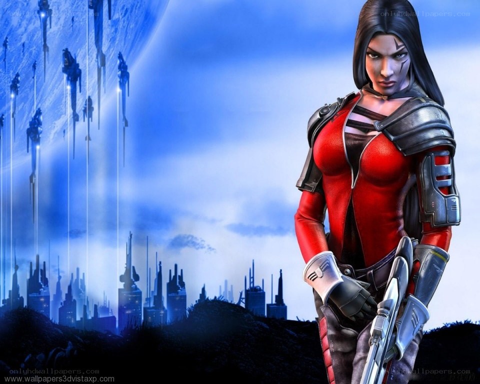 female sci-fi warrior character