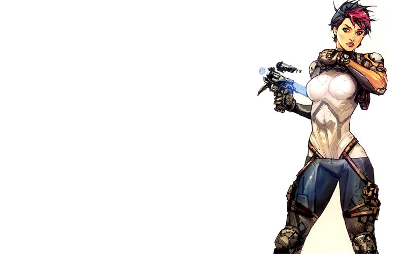 female sci-fi warrior character