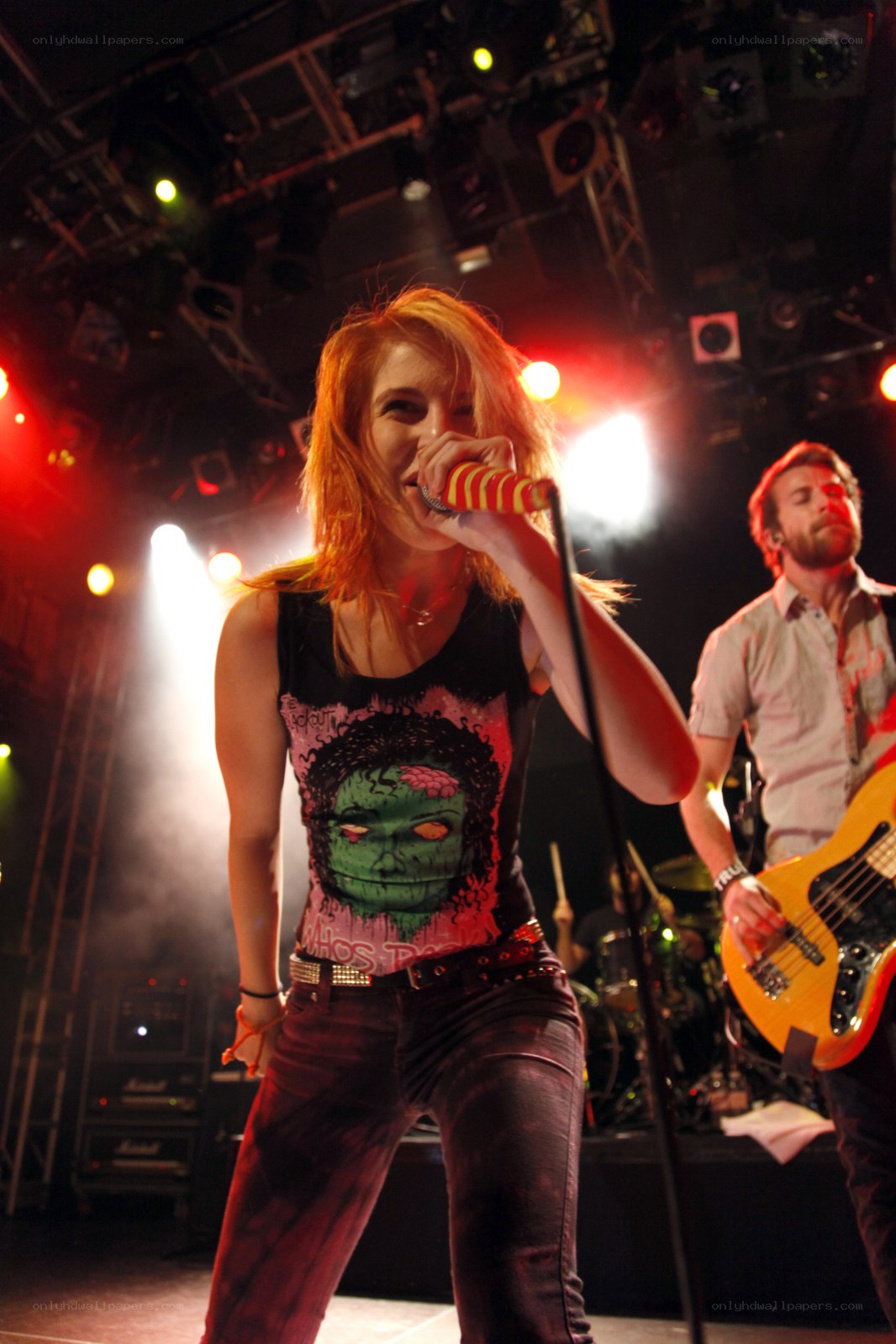 Female singer performing on stage