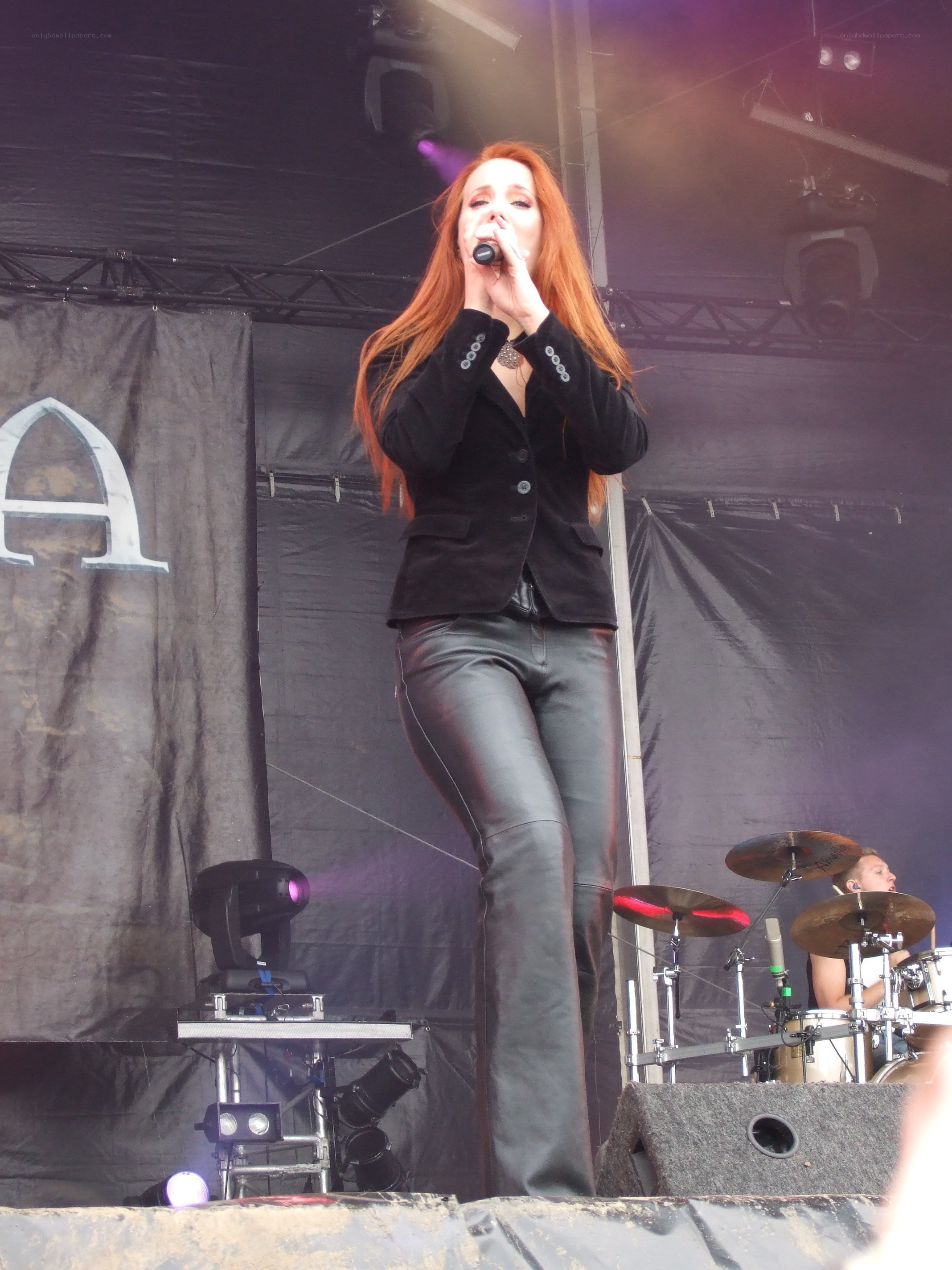 Female singer performing on stage