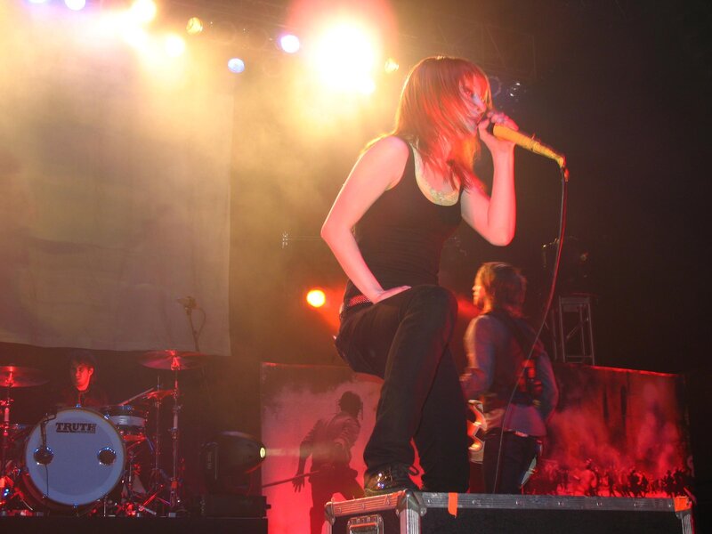 Female singer performing on stage