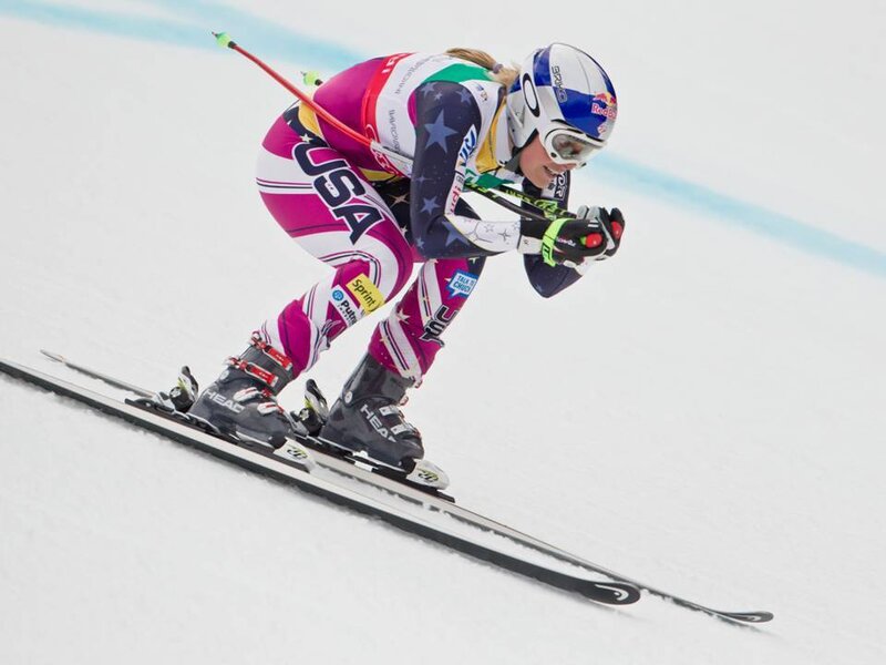 Female Skier in Action