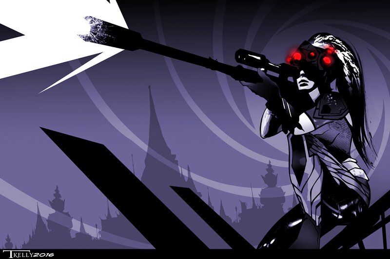 Female Sniper Aiming Weapon