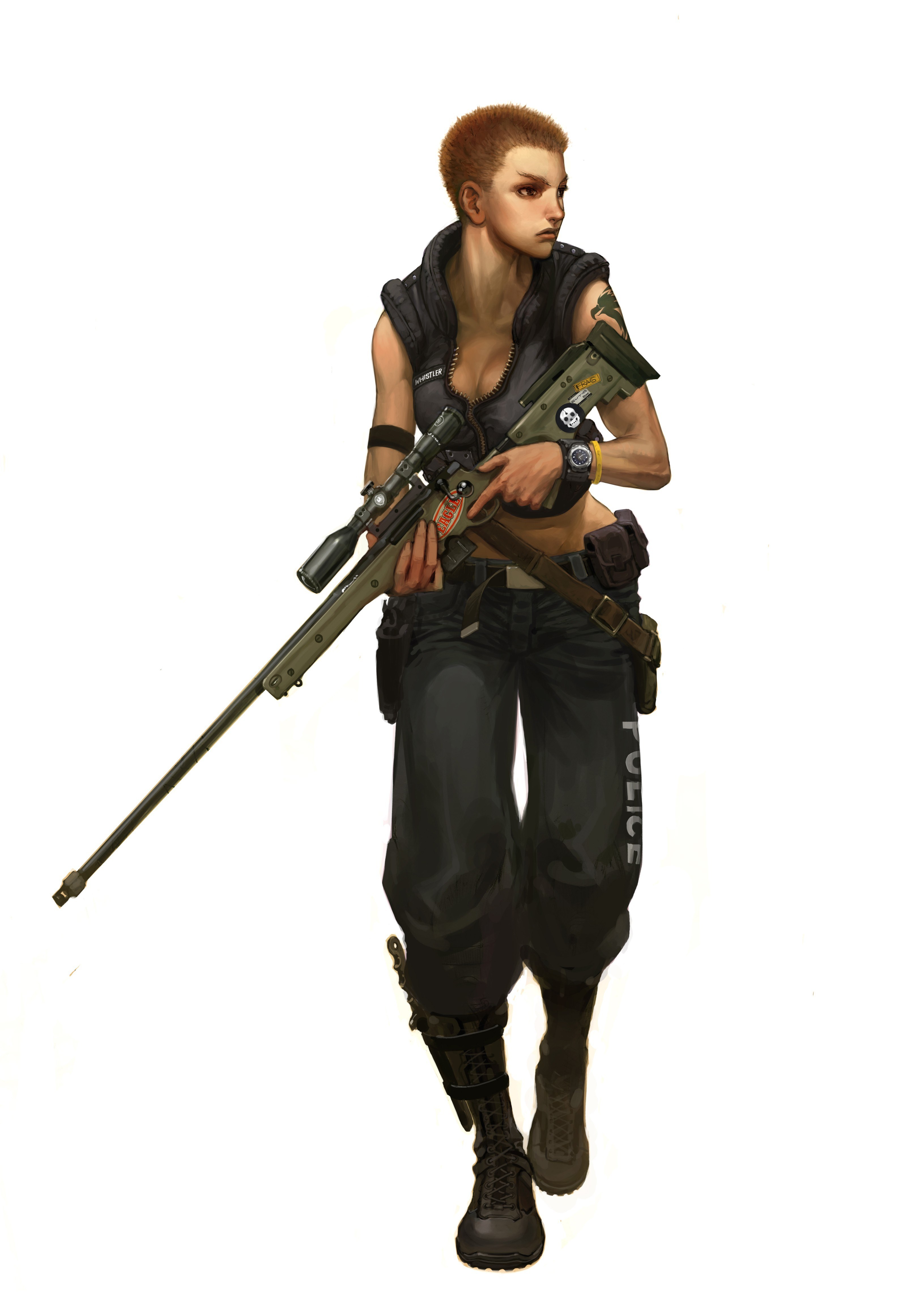 female sniper character art