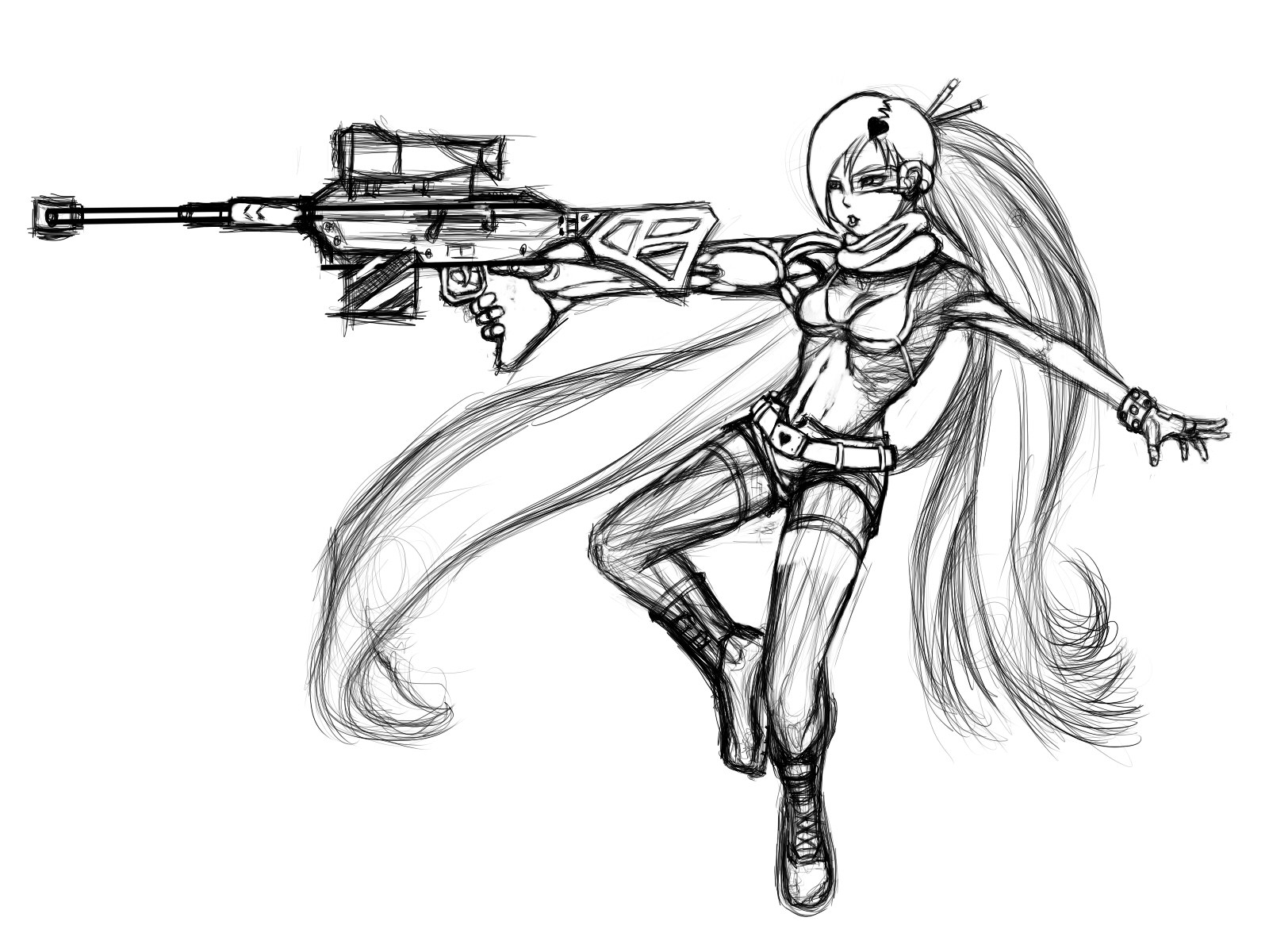 female sniper in action