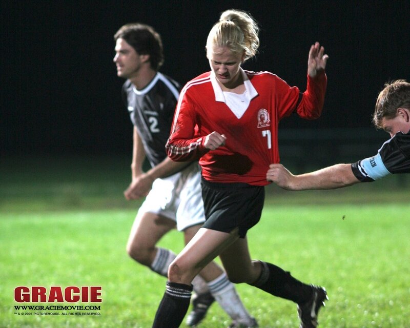 Female Soccer Player — Green, Intense