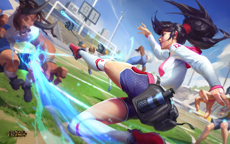 Female Soccer Player Kicking