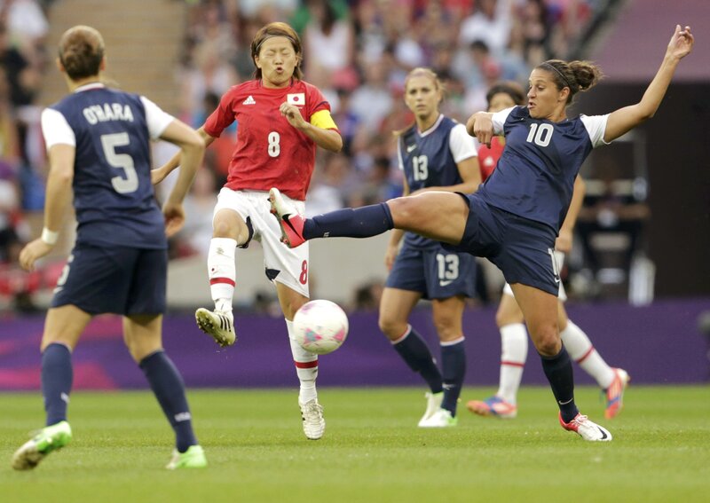 Female Soccer Players — Green, Dynamic