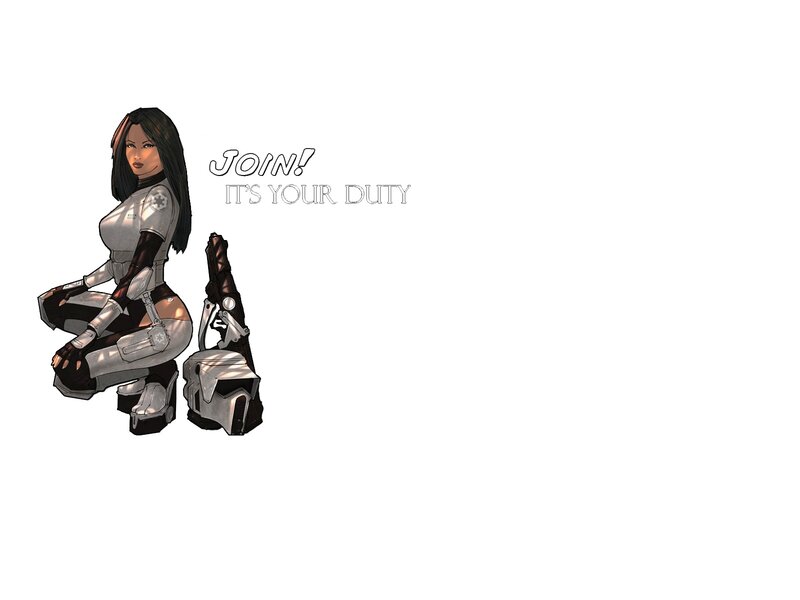 female soldier character art