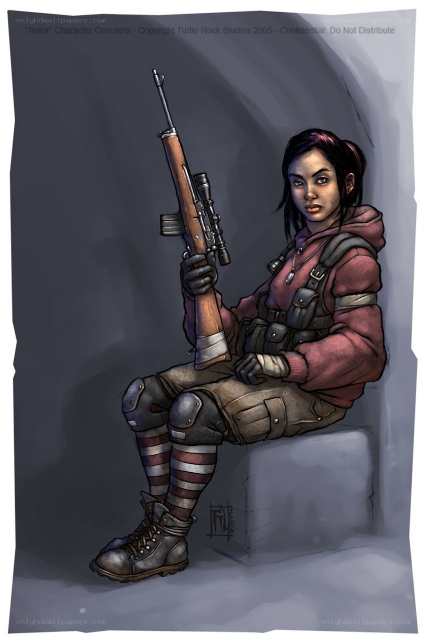 female soldier character concept