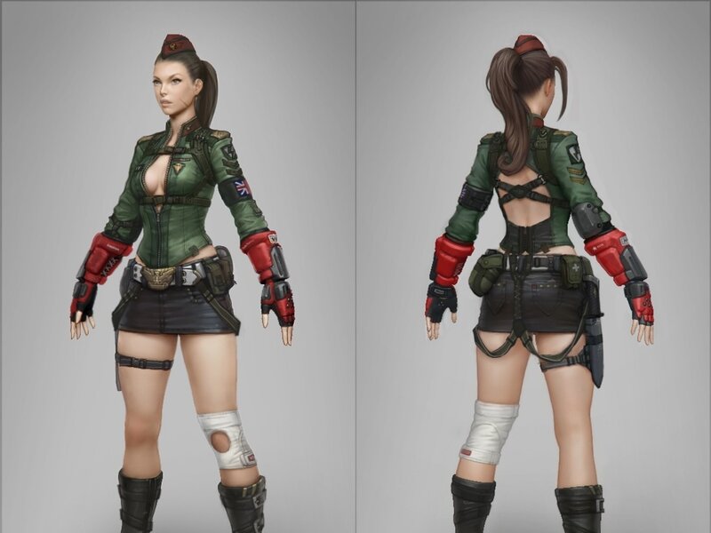female soldier character design