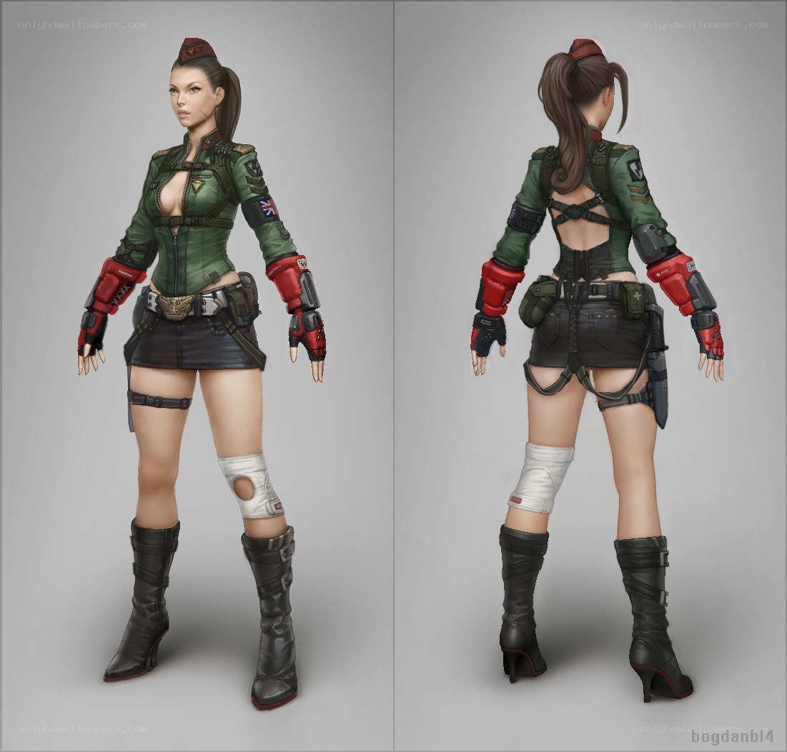 female soldier character design