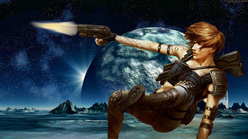 Female Soldier Firing Gun