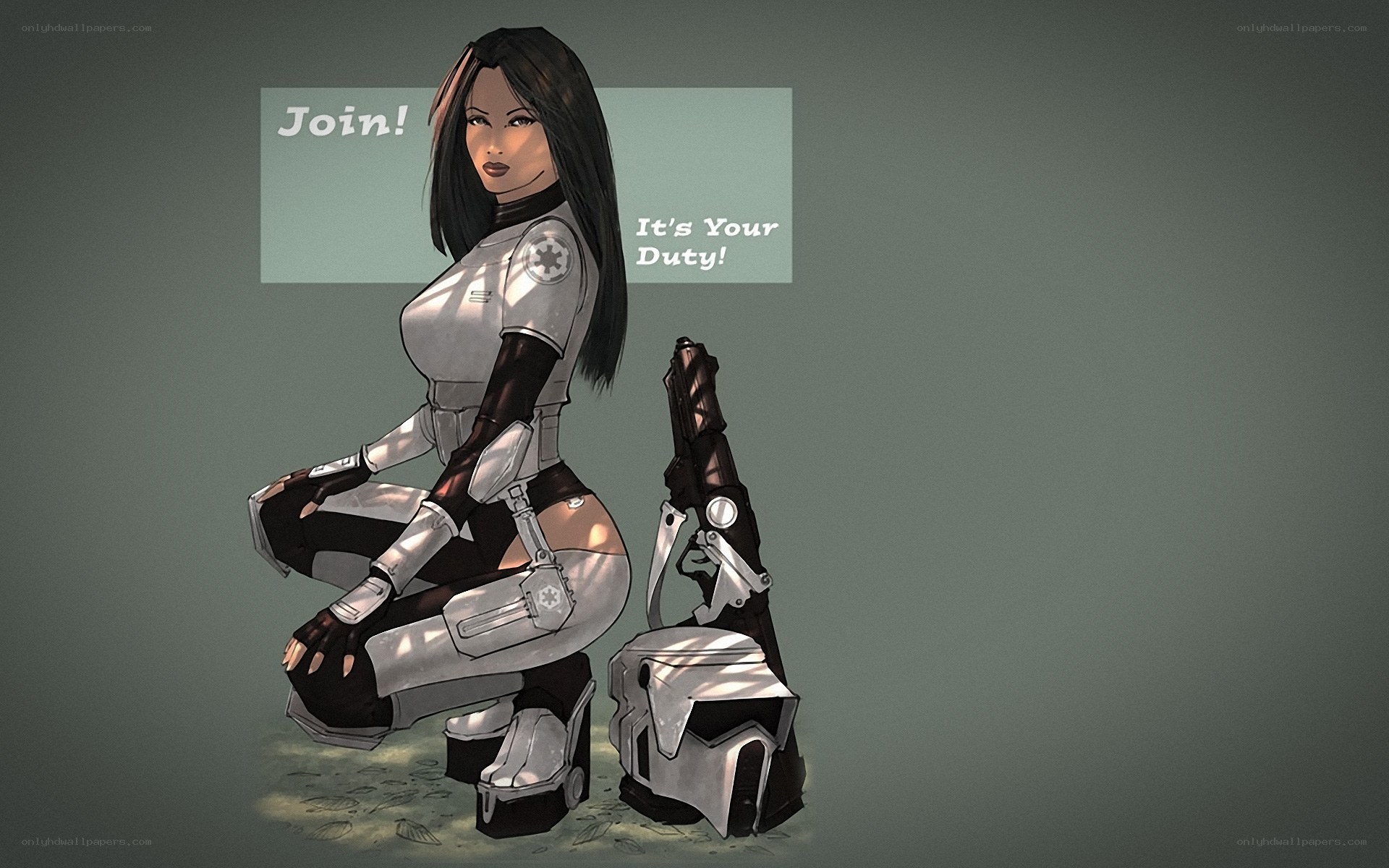 female soldier in armor