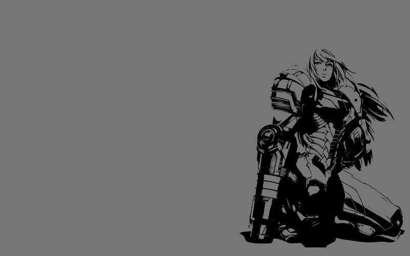 Female Soldier in Armor — Black, Dramatic, Manga, Weapon