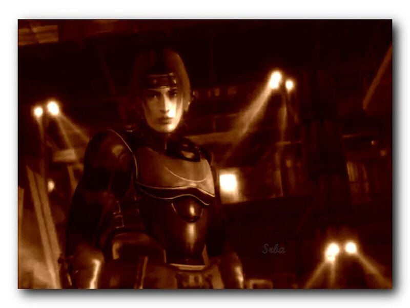 Female Soldier in Armor — Brown, Dramatic