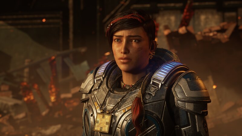 Female Soldier in Armor — Gray, Dramatic, 3d Render, Headband