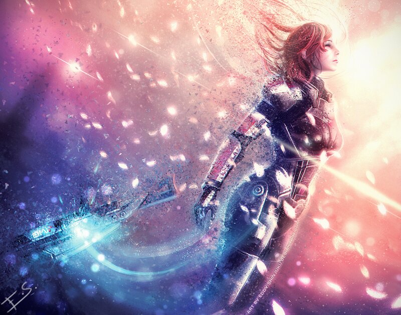 Female Soldier in Armor — Purple, Dramatic