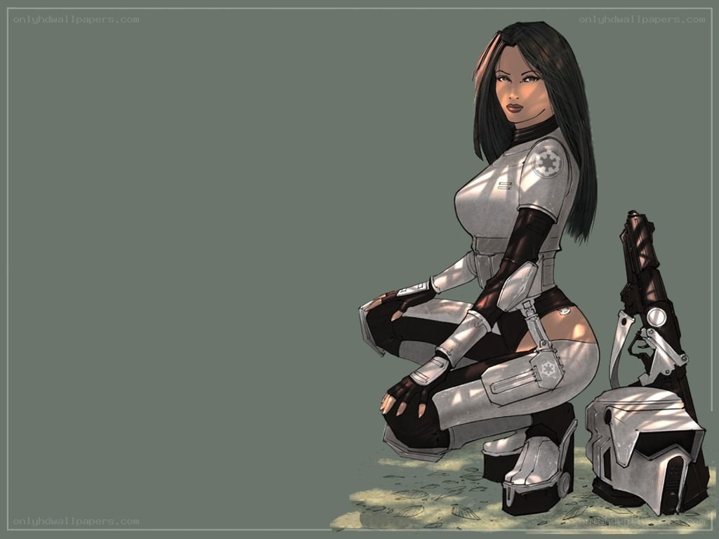 female soldier in armor