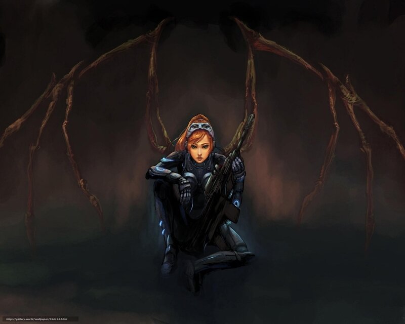 female soldier in dark cave