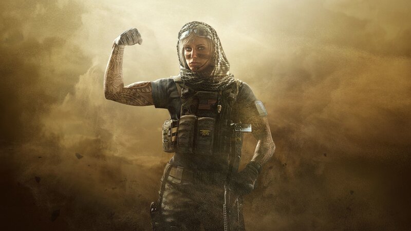 Female Soldier in Desert — Brown