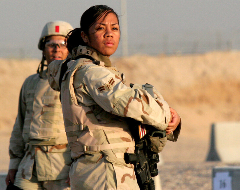 Female Soldier in Desert — Tan