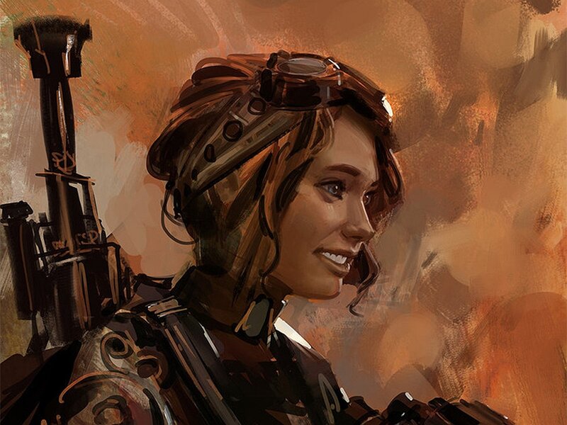 female soldier in desert