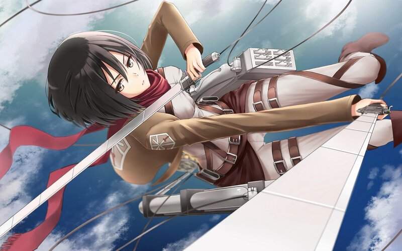 Female Soldier in Flight — Blue