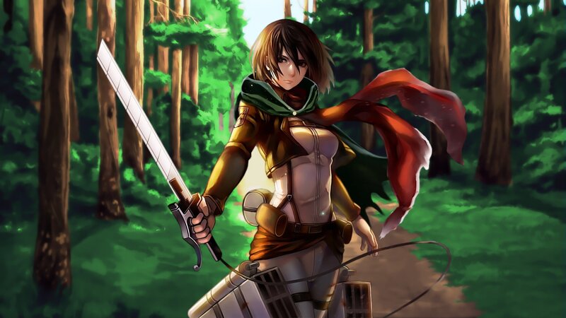 Female Soldier in Forest — Green