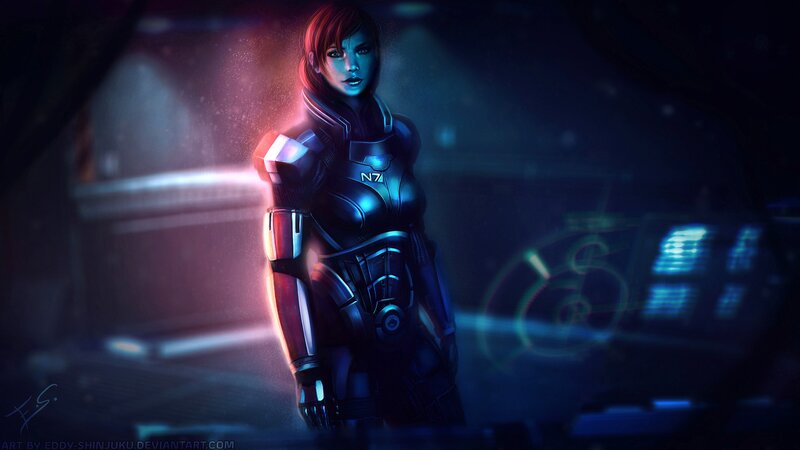 female soldier in futuristic armor