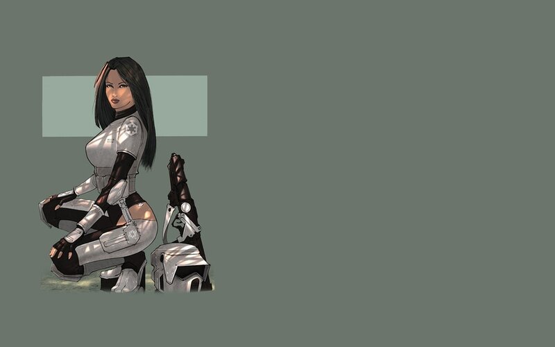 female soldier in futuristic armor