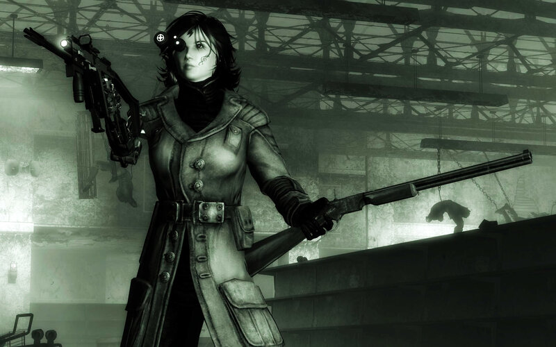 female soldier in industrial setting