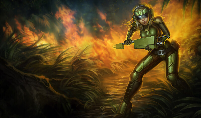 Female Soldier in Jungle — Green