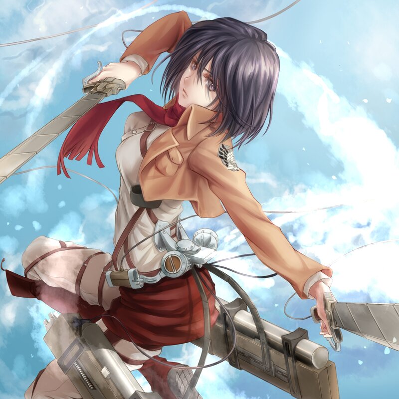 Female Soldier in Mid-air — Blue, Action