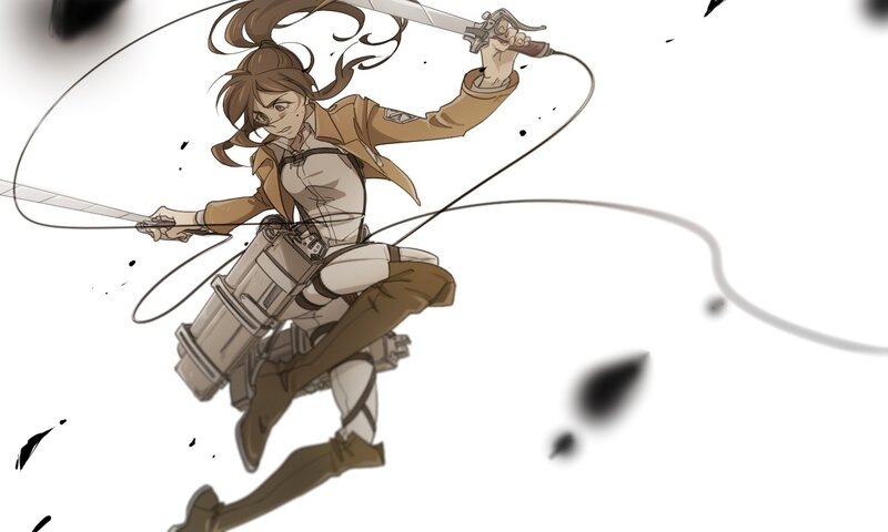 Female Soldier in Mid-air — Brown
