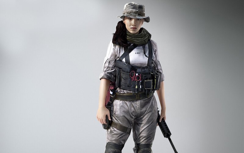 female soldier in tactical gear