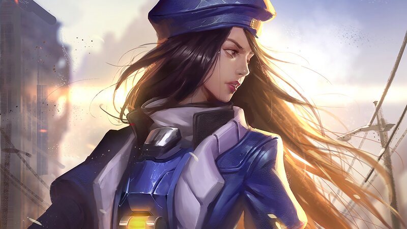 Female Soldier in Uniform — Blue