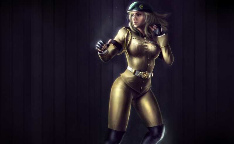 Female Soldier in Uniform — Gold