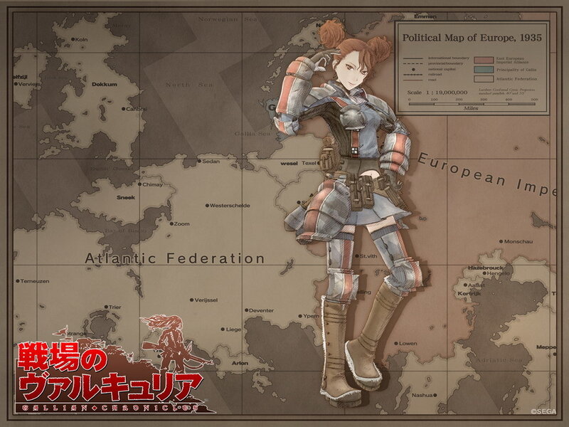 Female Soldier on Map