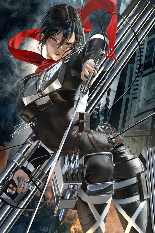 Female Soldier with Blades — Black