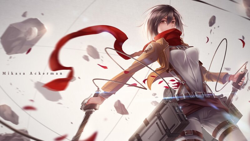 Female Soldier with Blades — White, Dramatic