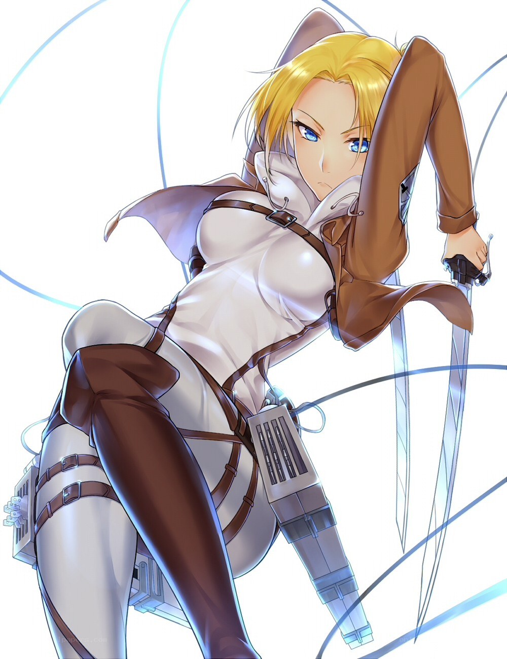 female soldier with blades