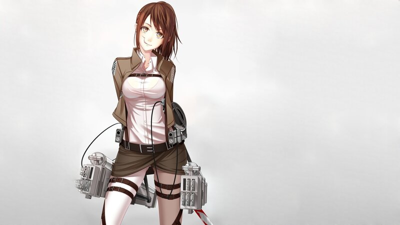 Female Soldier with Gear — Brown