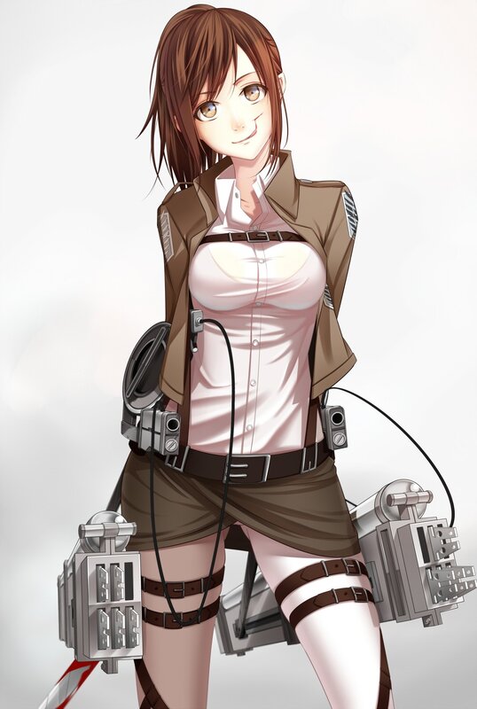 Female Soldier with Gear — White