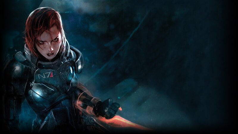 female soldier with glowing blade