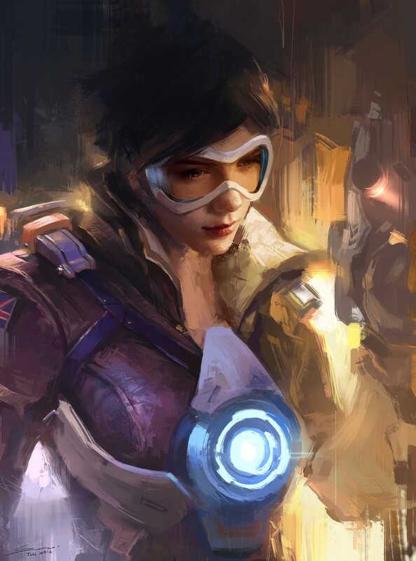 Female Soldier with Goggles — Purple