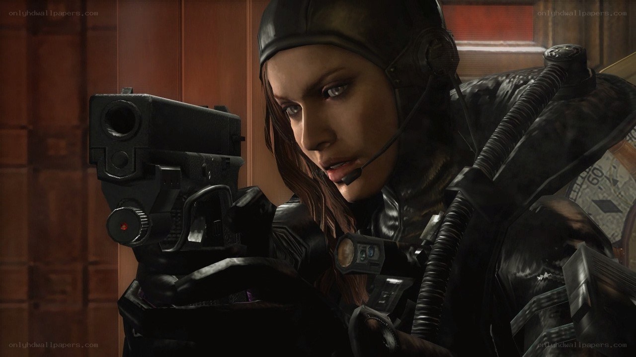 female soldier with gun